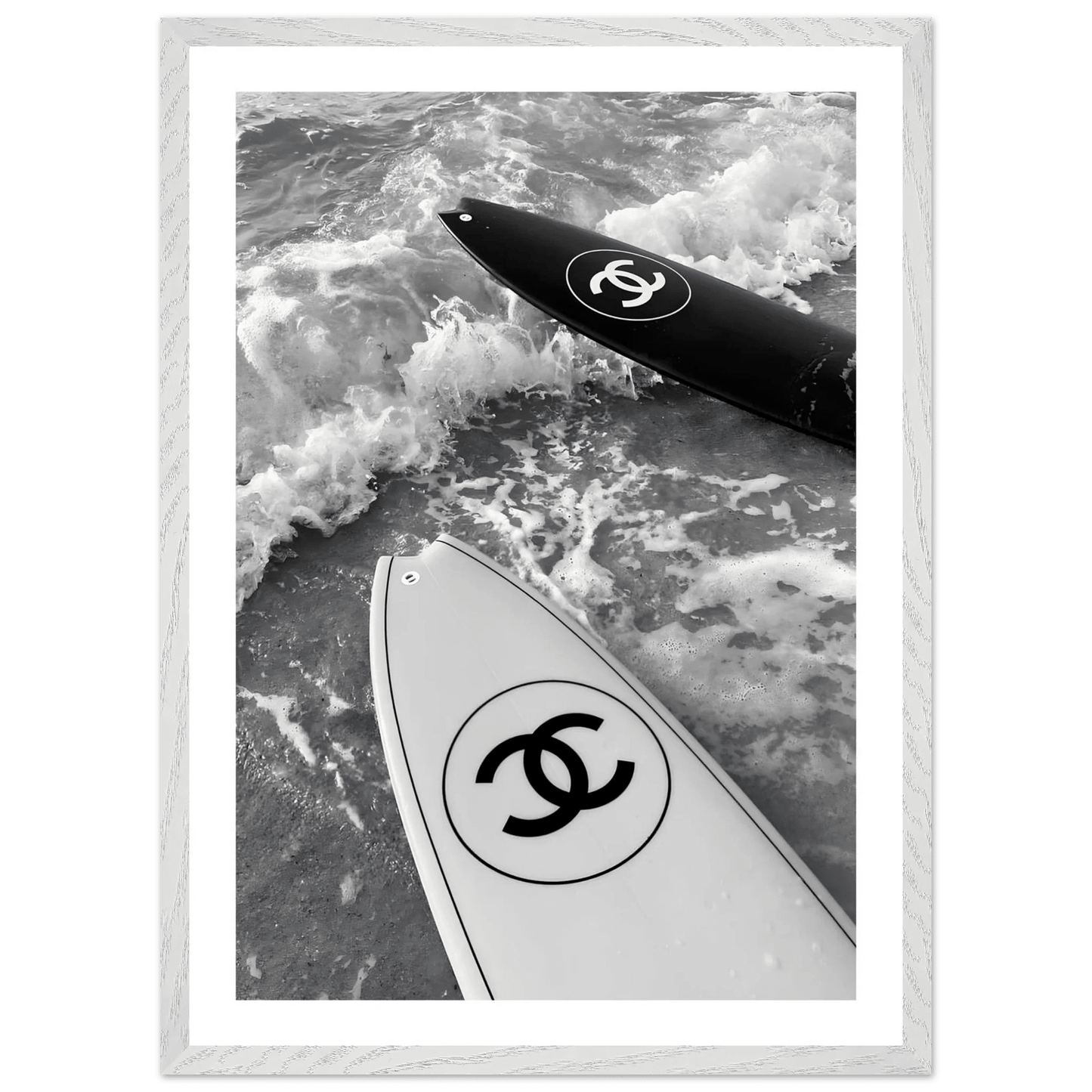 Luxury Waves Black and White Wall Art - The Trendy Art