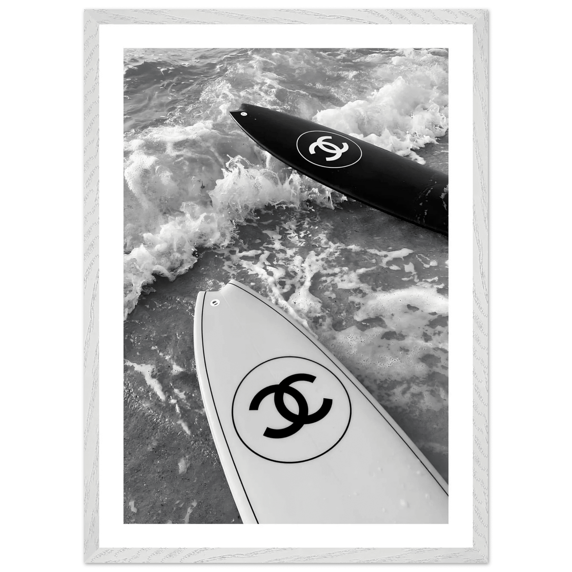 Luxury Waves Black and White Wall Art - The Trendy Art