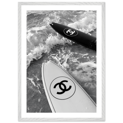 Luxury Waves Black and White Wall Art - The Trendy Art