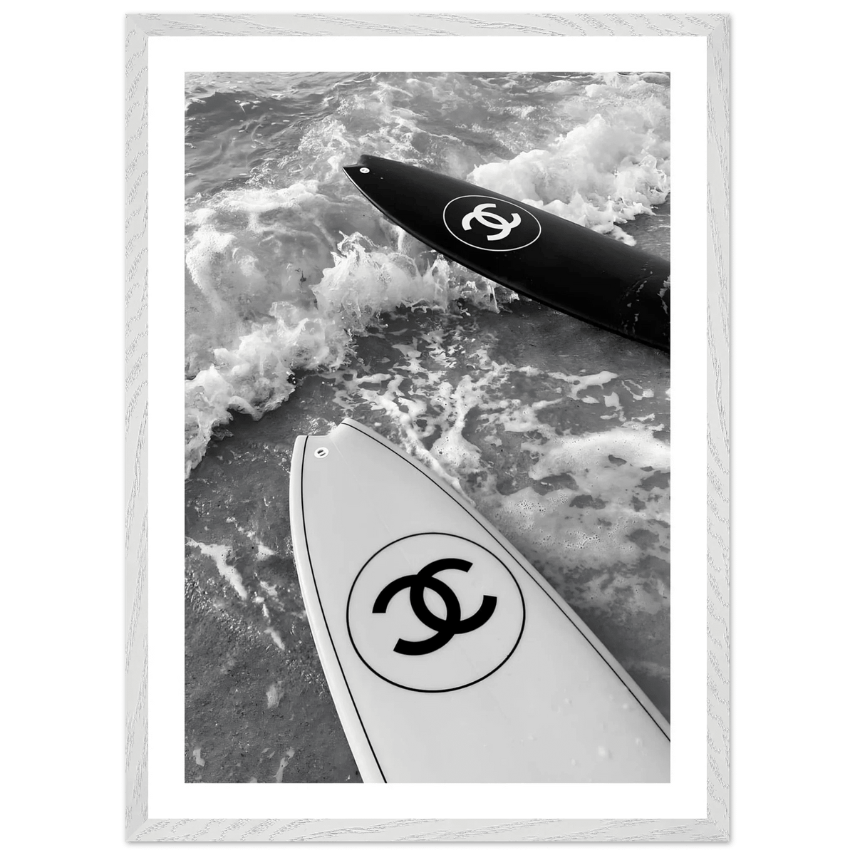 Luxury Waves Black and White Wall Art - The Trendy Art