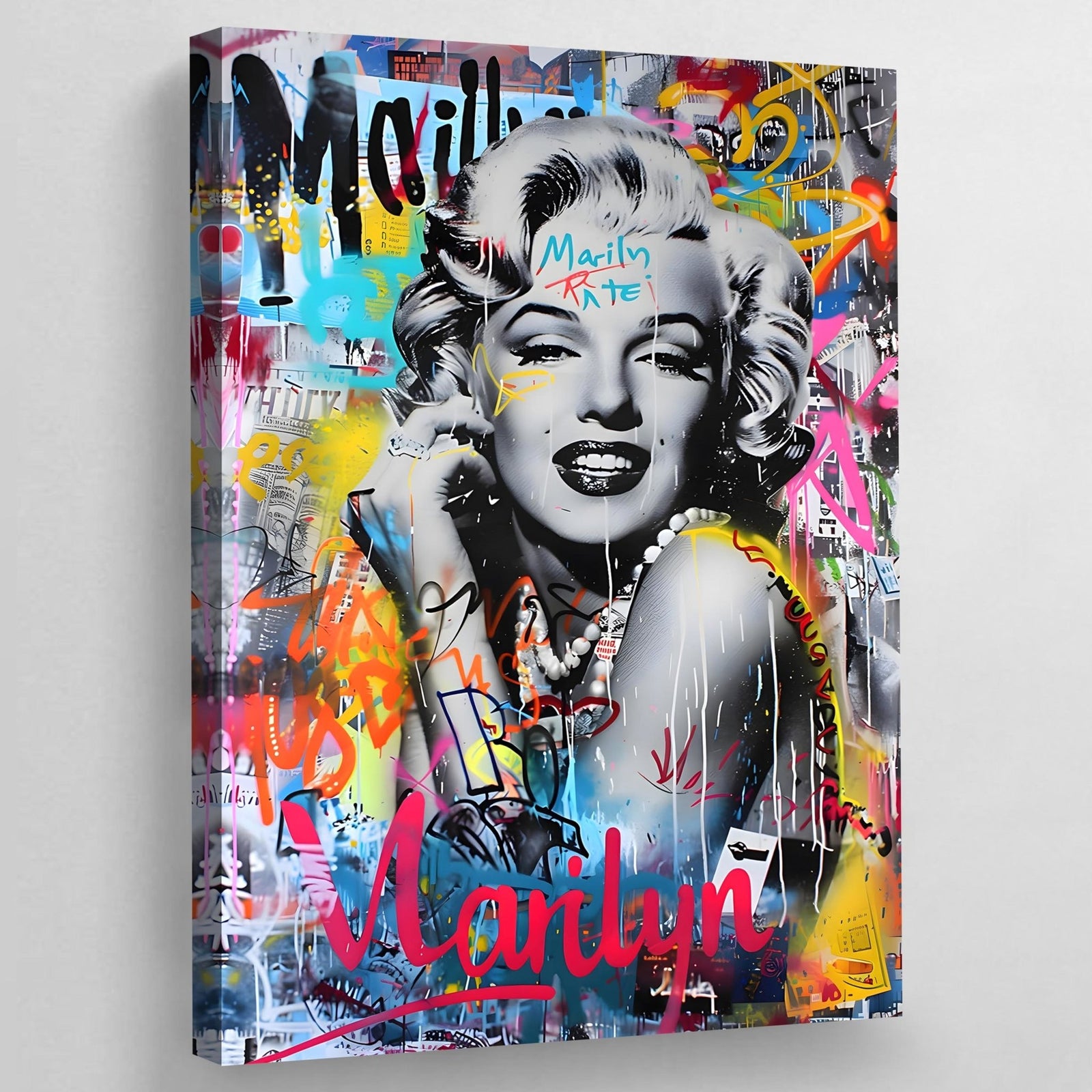 Marilyn Monroe Graffiti Canvas - The Trendy Art