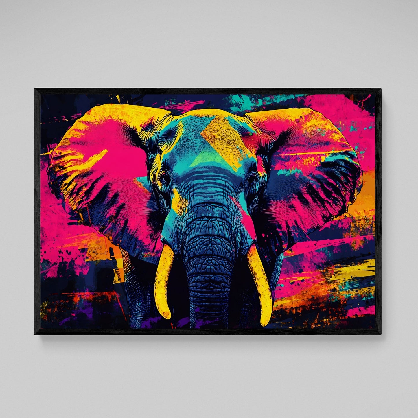 Midnight Pop Art Elephant Wall Art - The Trendy Art
