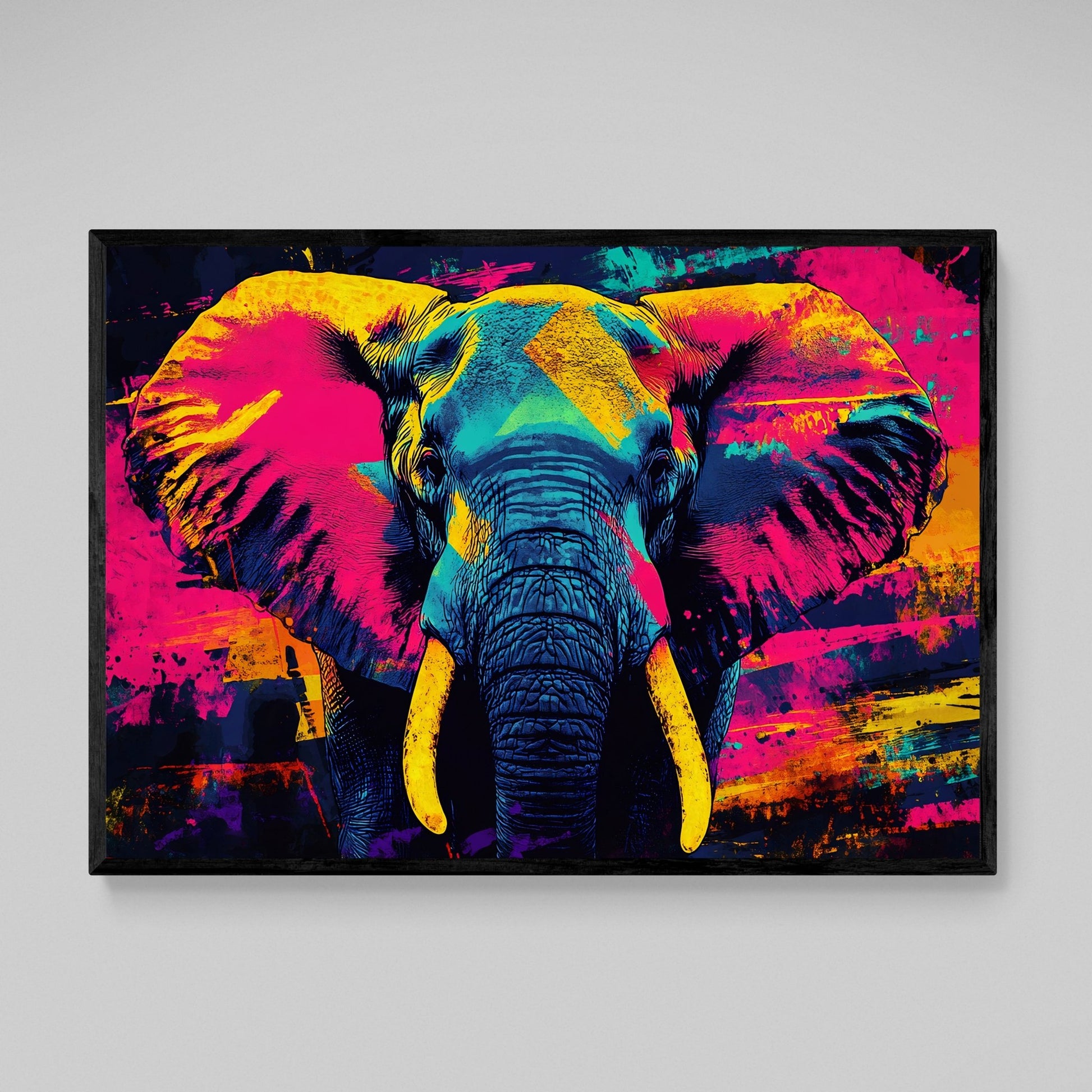 Midnight Pop Art Elephant Wall Art - The Trendy Art