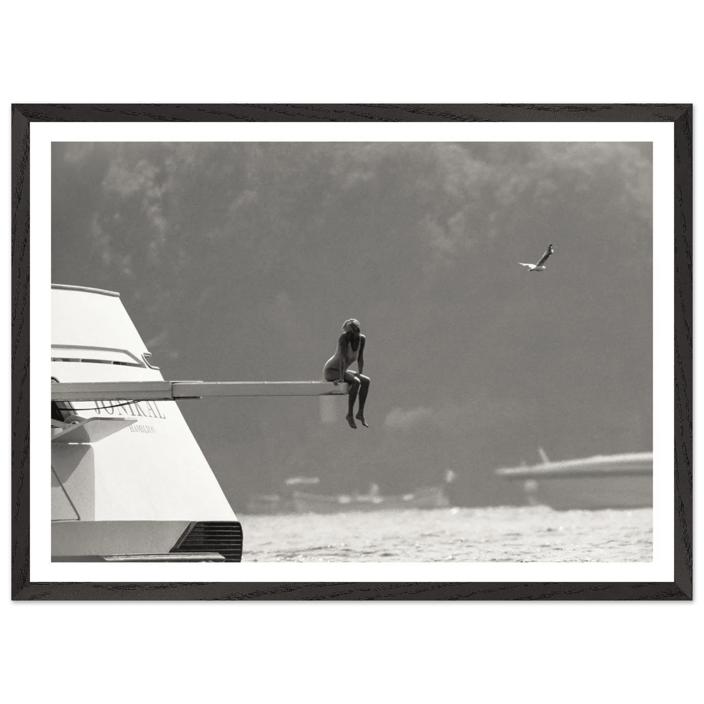 Minimal Luxury Yacht Black and White Wall Art - The Trendy Art