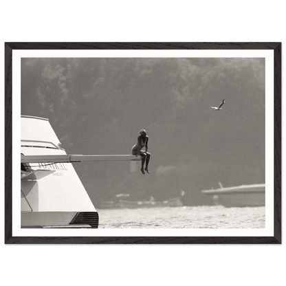 Minimal Luxury Yacht Black and White Wall Art - The Trendy Art