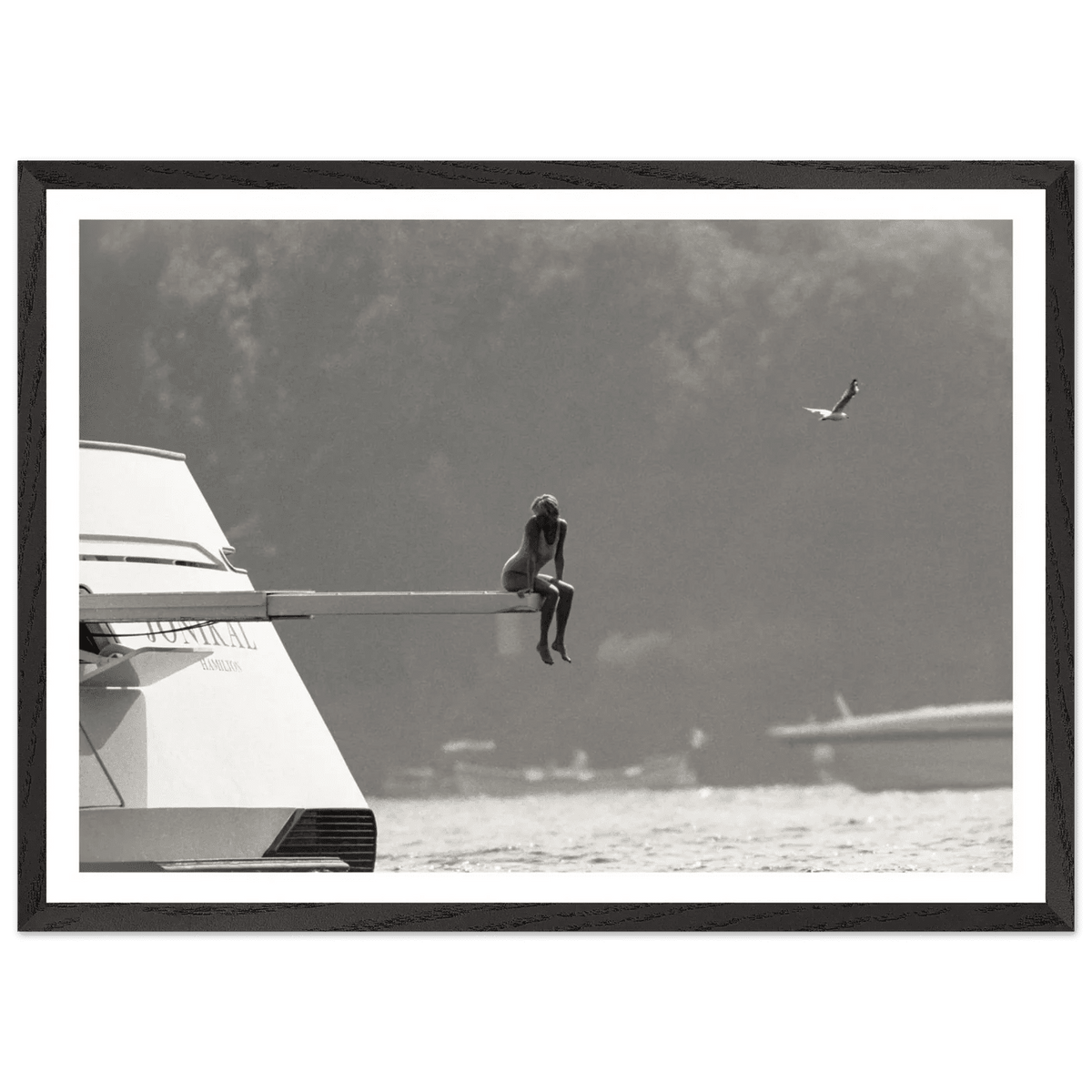 Minimal Luxury Yacht Black and White Wall Art - The Trendy Art