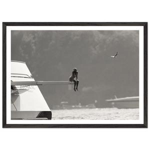 Minimal Luxury Yacht Black and White Wall Art - The Trendy Art