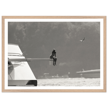 Minimal Luxury Yacht Black and White Wall Art - The Trendy Art