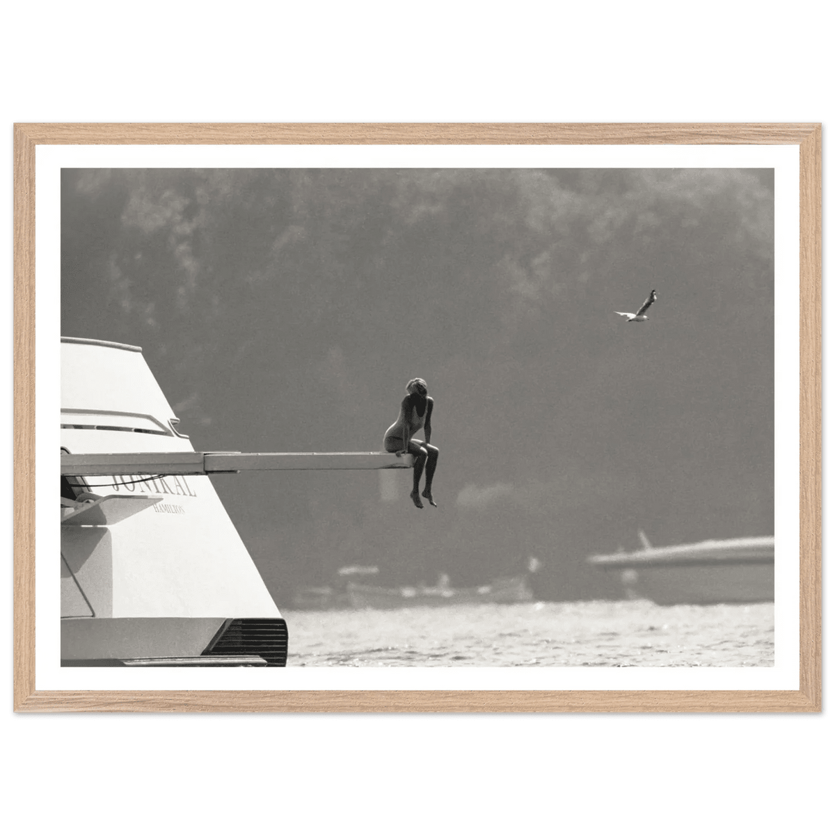 Minimal Luxury Yacht Black and White Wall Art - The Trendy Art