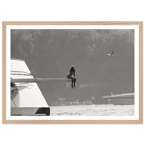 Minimal Luxury Yacht Black and White Wall Art - The Trendy Art