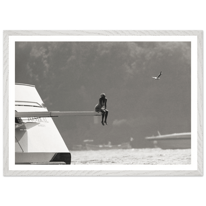 Minimal Luxury Yacht Black and White Wall Art - The Trendy Art