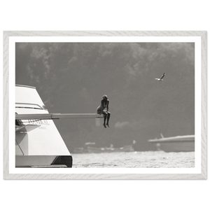 Minimal Luxury Yacht Black and White Wall Art - The Trendy Art