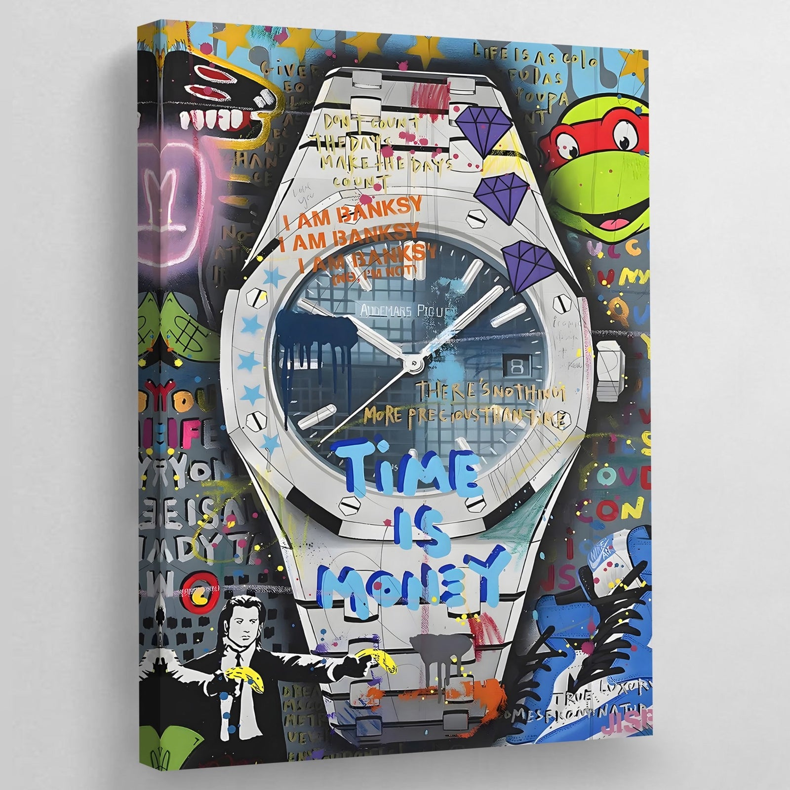 Modern Graffiti Watch Wall Art - The Trendy Art