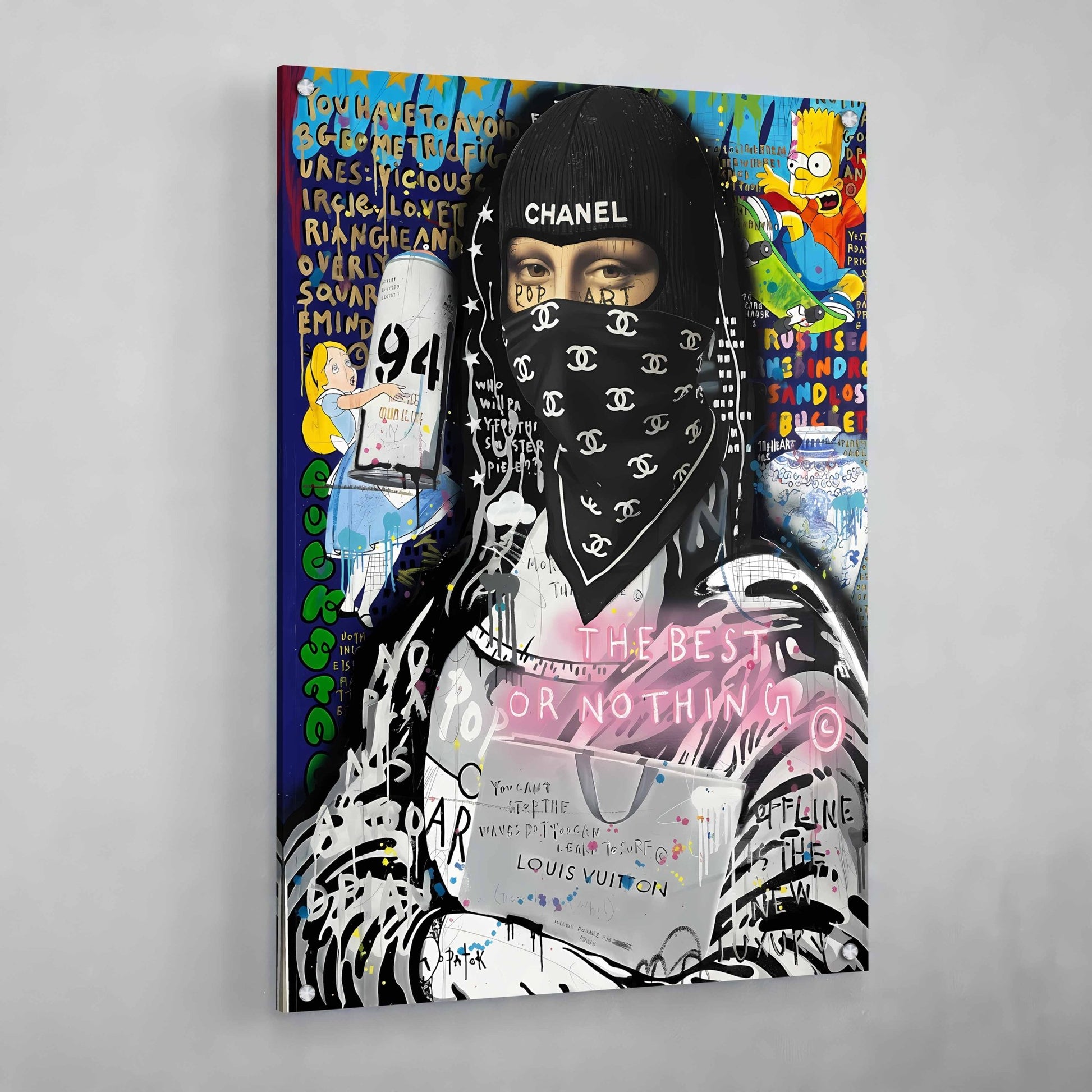 Mona Lisa Gangster Graffiti Wall Art - The Trendy Art