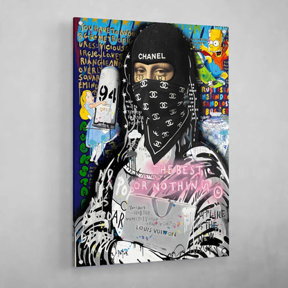Mona Lisa Gangster Graffiti Wall Art - The Trendy Art