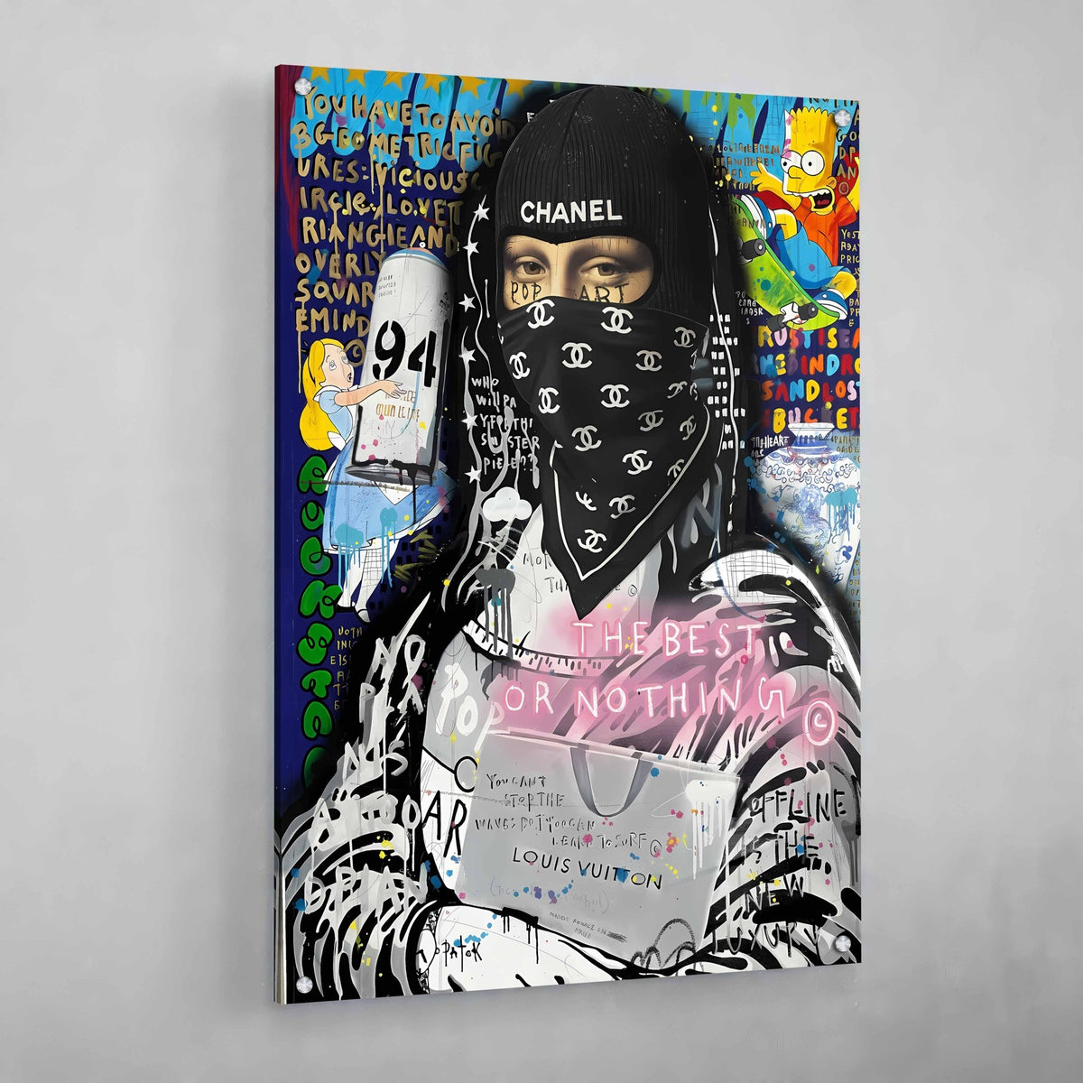 Mona Lisa Gangster Graffiti Wall Art - The Trendy Art