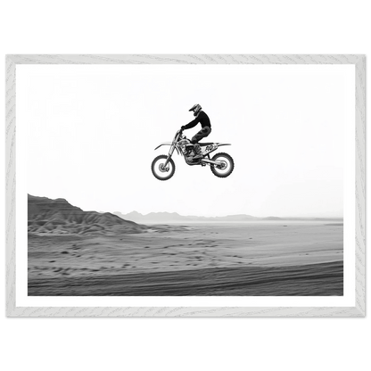 Motocross Desert Black and White Wall Art - The Trendy Art