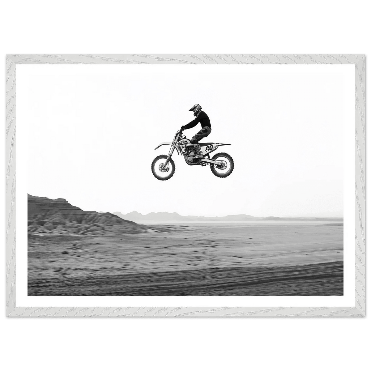Motocross Desert Black and White Wall Art - The Trendy Art