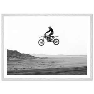 Motocross Desert Black and White Wall Art - The Trendy Art