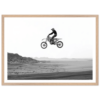 Motocross Desert Black and White Wall Art - The Trendy Art