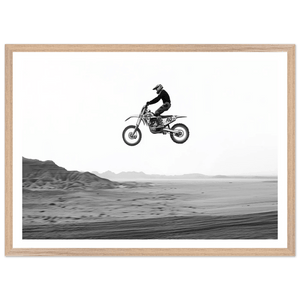 Motocross Desert Black and White Wall Art - The Trendy Art