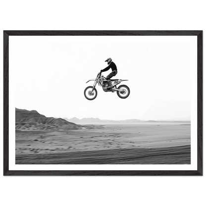 Motocross Desert Black and White Wall Art - The Trendy Art