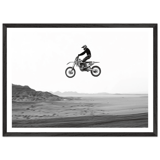 Motocross Desert Black and White Wall Art - The Trendy Art