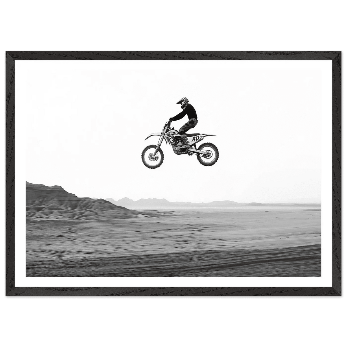 Motocross Desert Black and White Wall Art - The Trendy Art