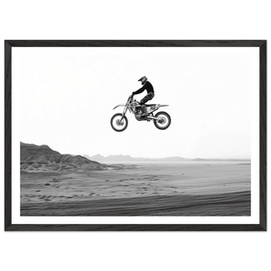 Motocross Desert Black and White Wall Art - The Trendy Art