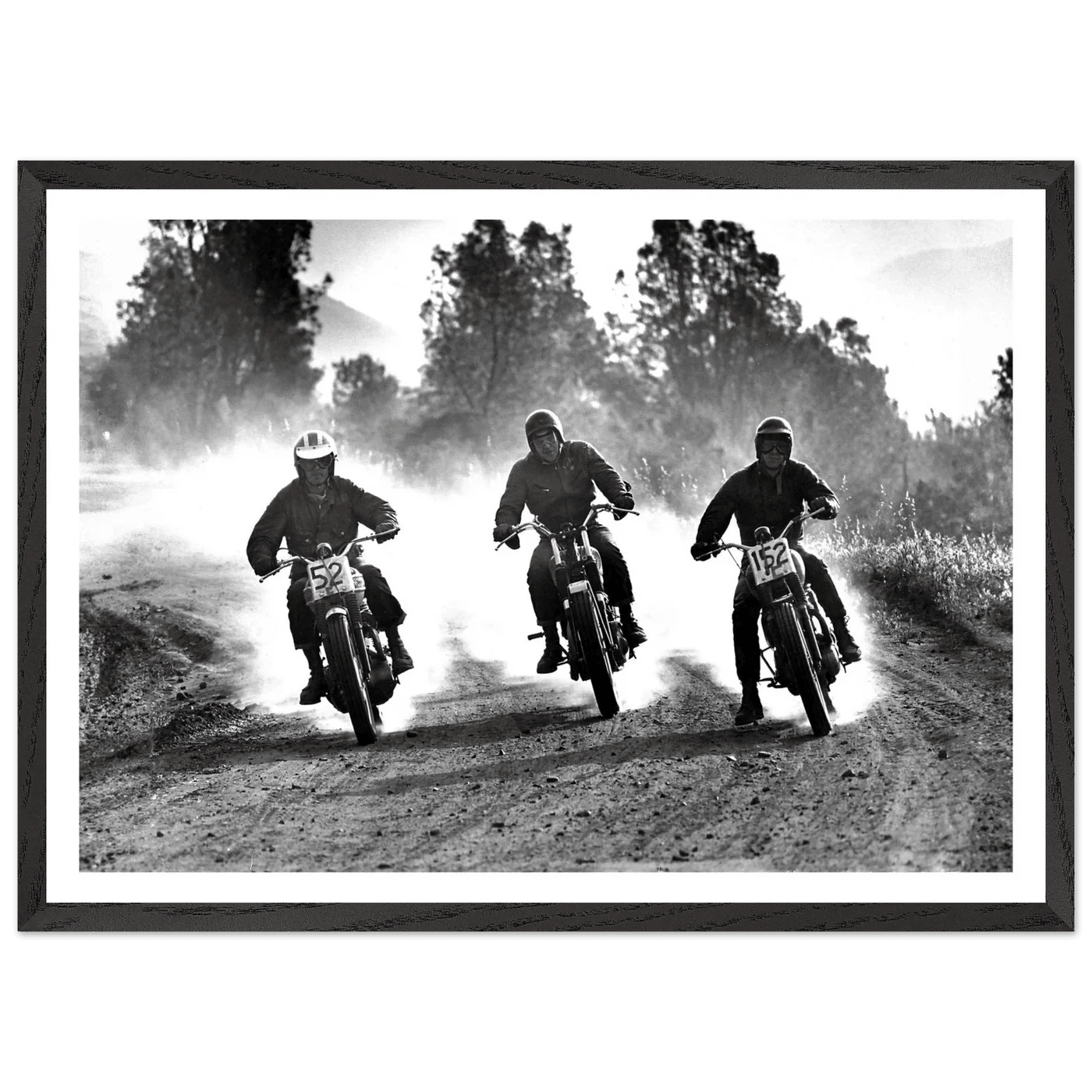 Motocross Racing Photography Black and White Wall Art - The Trendy Art