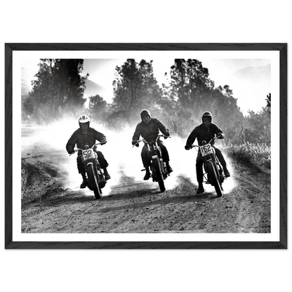 Motocross Racing Photography Black and White Wall Art - The Trendy Art