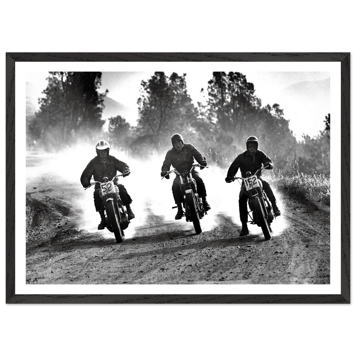 Motocross Racing Photography Black and White Wall Art - The Trendy Art