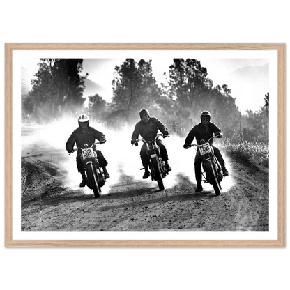 Motocross Racing Photography Black and White Wall Art - The Trendy Art