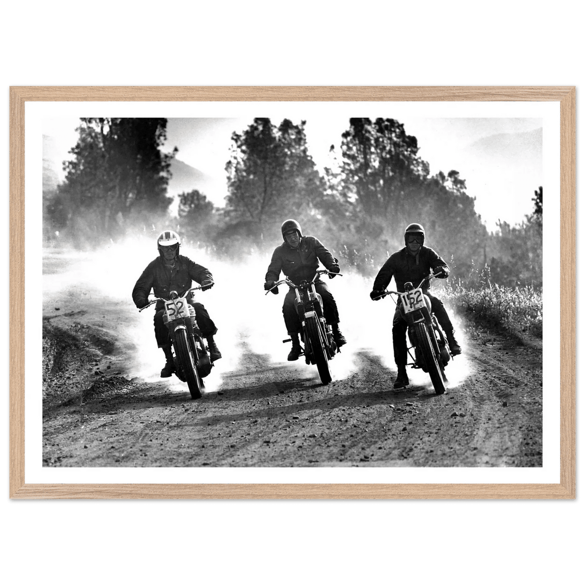 Motocross Racing Photography Black and White Wall Art - The Trendy Art