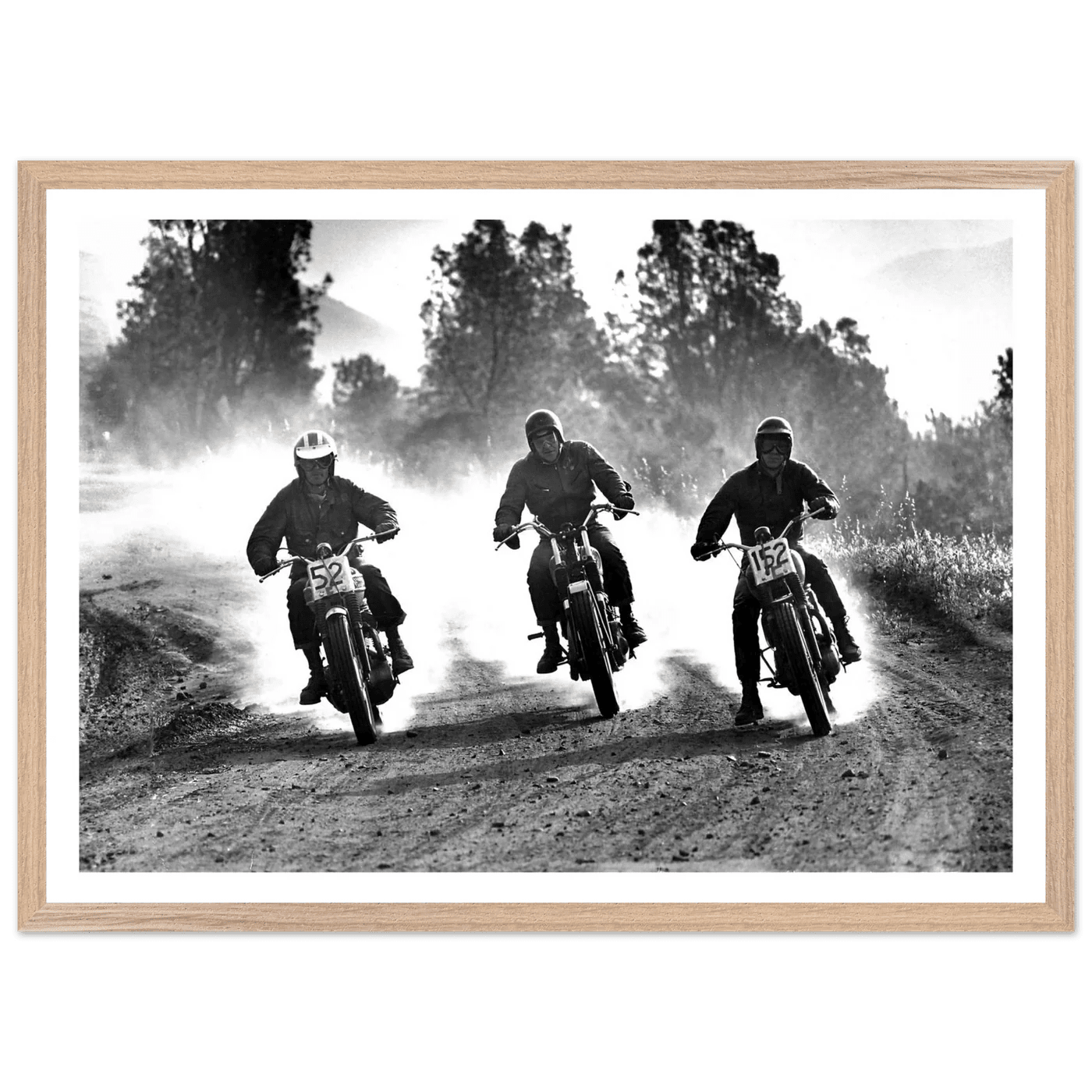 Motocross Racing Photography Black and White Wall Art - The Trendy Art