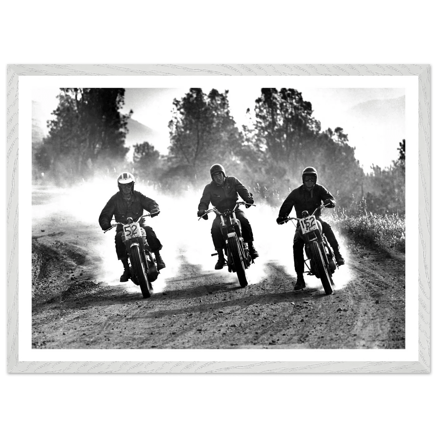 Motocross Racing Photography Black and White Wall Art - The Trendy Art