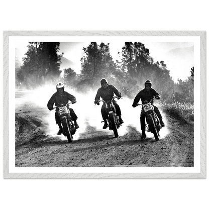 Motocross Racing Photography Black and White Wall Art - The Trendy Art