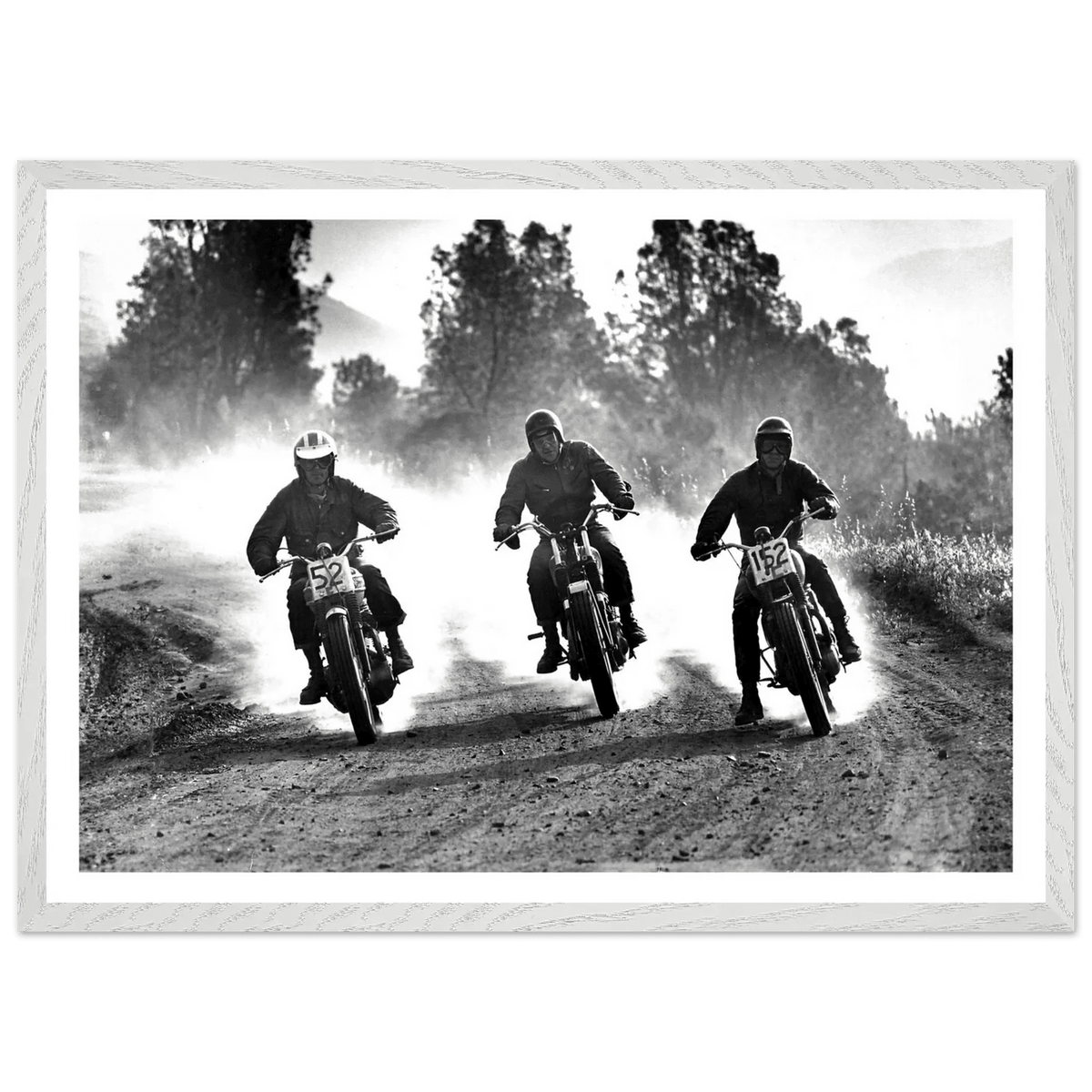 Motocross Racing Photography Black and White Wall Art - The Trendy Art