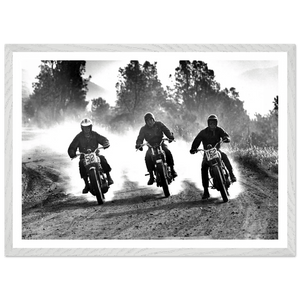 Motocross Racing Photography Black and White Wall Art - The Trendy Art