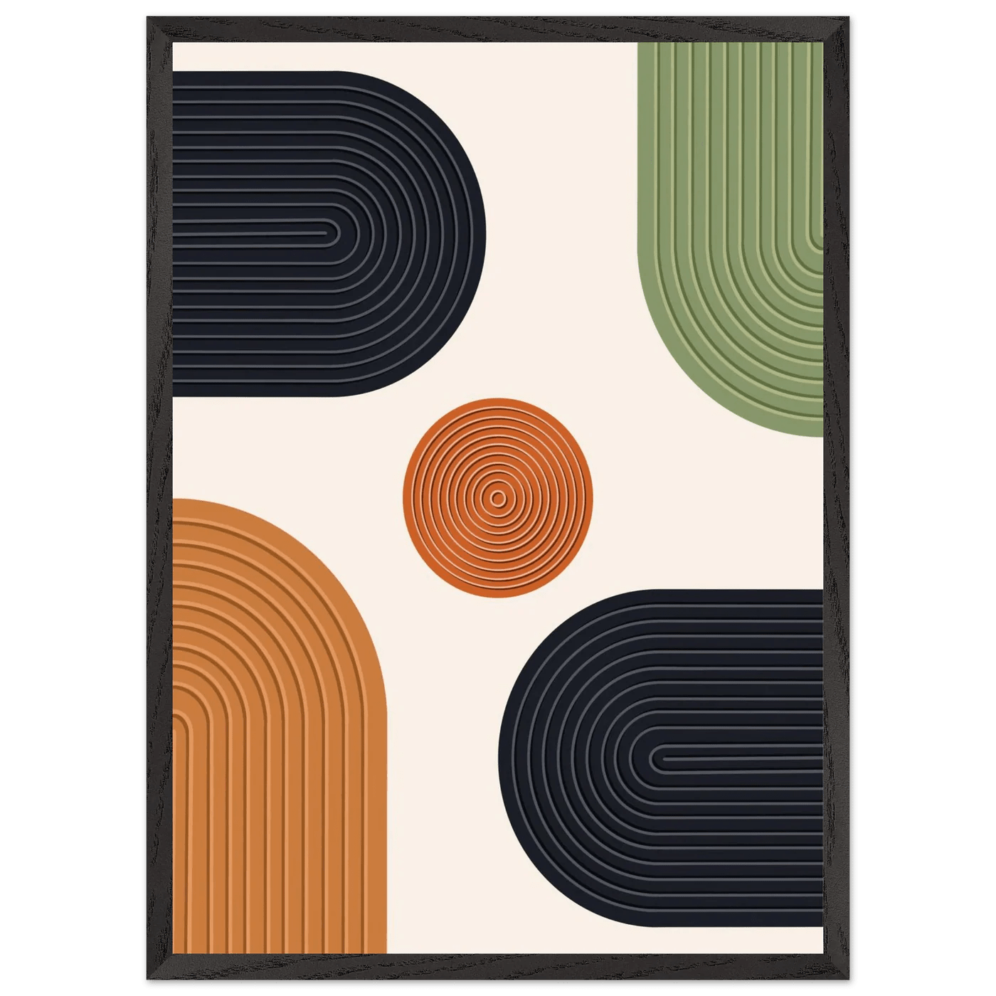 Multi-Color Loop Circle Geometric Minimalist Wall Art - The Trendy Art