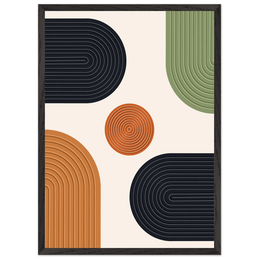 Multi-Color Loop Circle Geometric Minimalist Wall Art - The Trendy Art
