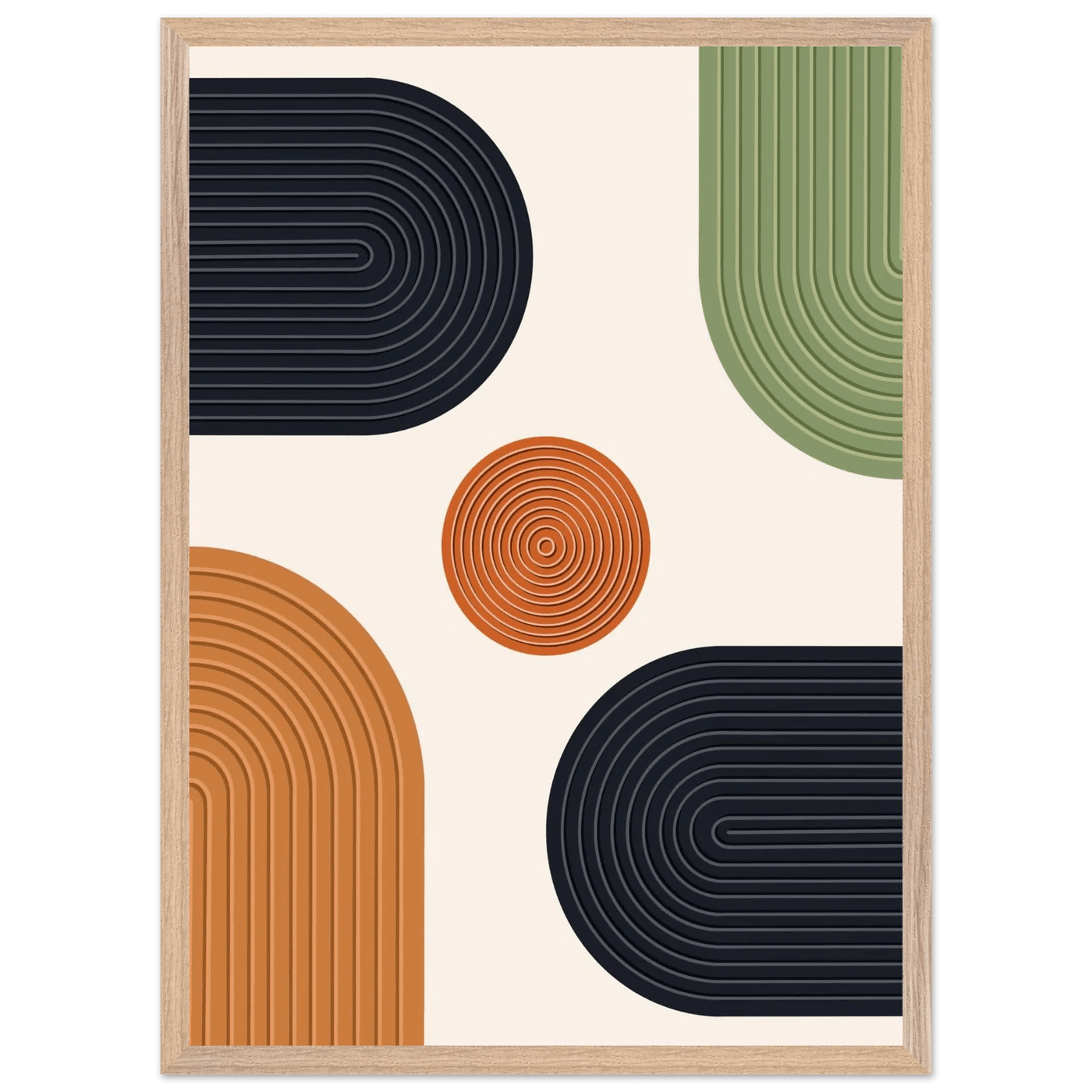 Multi-Color Loop Circle Geometric Minimalist Wall Art - The Trendy Art