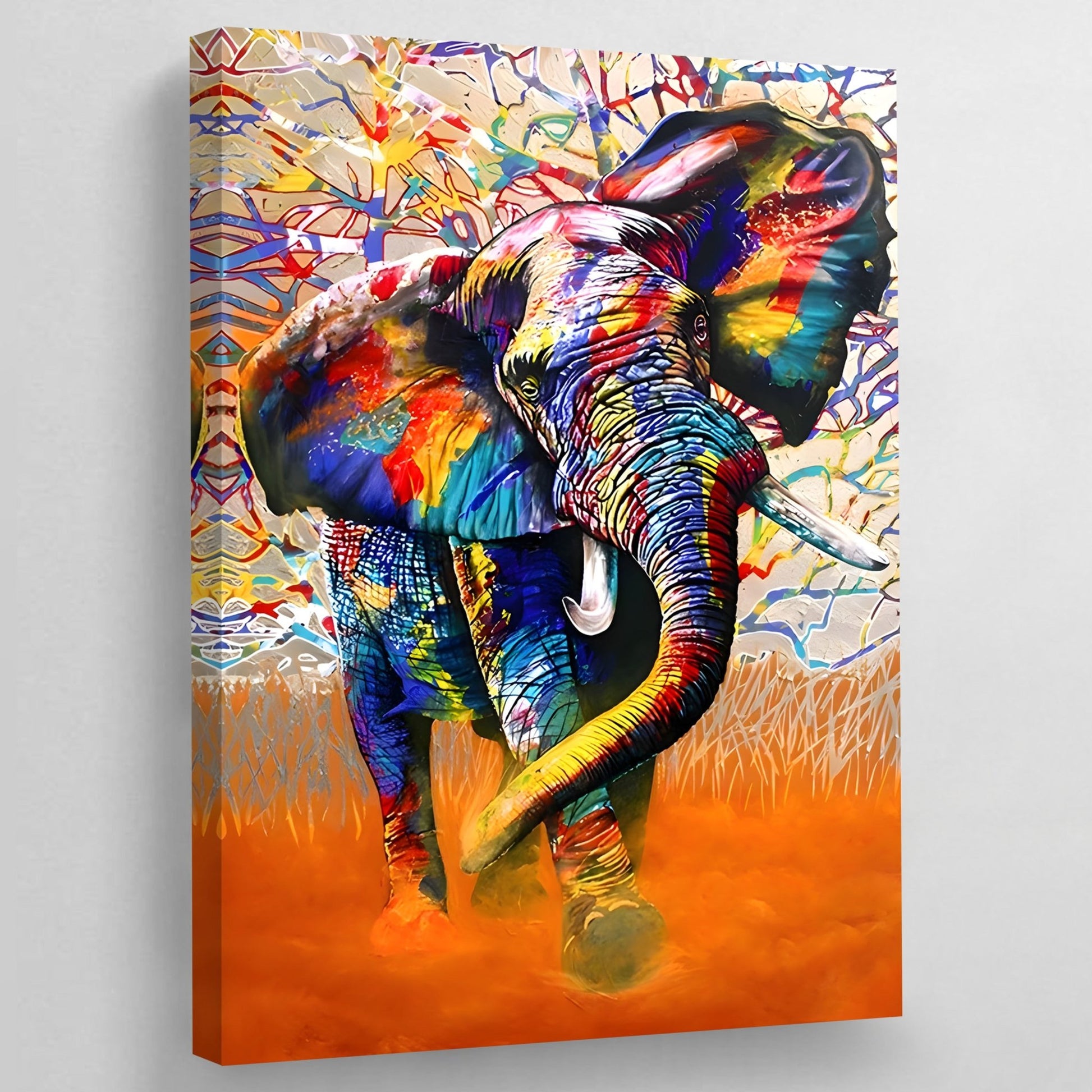 Multicolor Graffiti Elephant Wall Art - The Trendy Art