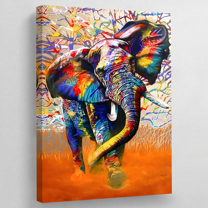 Multicolor Graffiti Elephant Wall Art - The Trendy Art