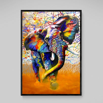Multicolor Graffiti Elephant Wall Art - The Trendy Art