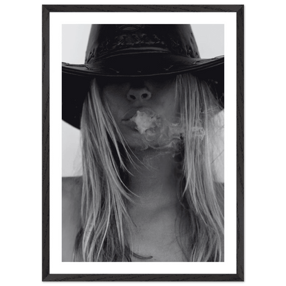 Mysterious Cowgirl Black and White Wall Art - The Trendy Art