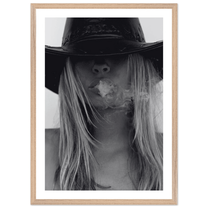 Mysterious Cowgirl Black and White Wall Art - The Trendy Art