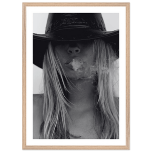Mysterious Cowgirl Black and White Wall Art - The Trendy Art