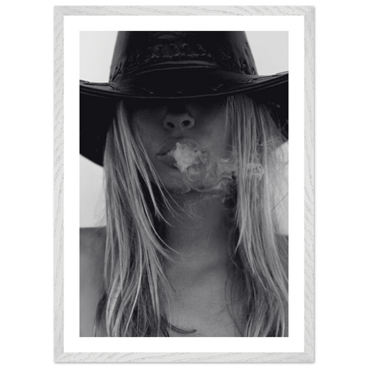 Mysterious Cowgirl Black and White Wall Art - The Trendy Art