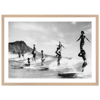 Old Hawaii Surf Black and White Wall Art - The Trendy Art